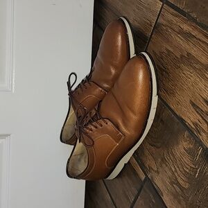 Johnston & Murphy Lace Up Hybrid Dress Shoe Sheepskin Tan Brown SZ 13​​
